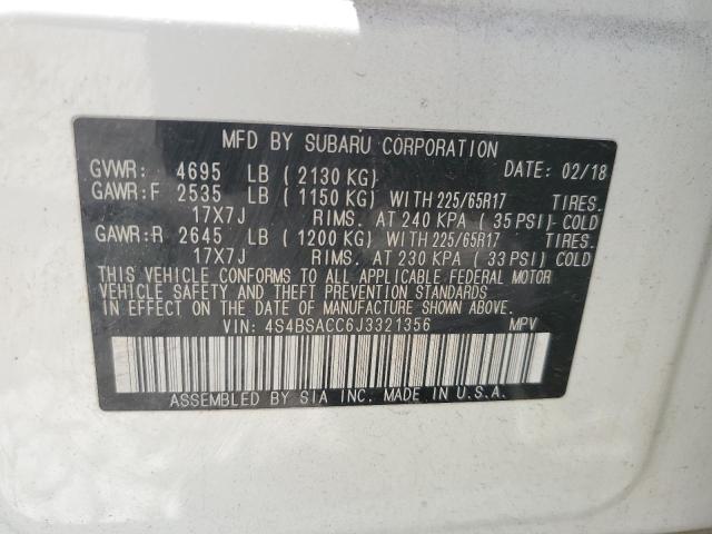 Photo 12 VIN: 4S4BSACC6J3321356 - SUBARU OUTBACK 