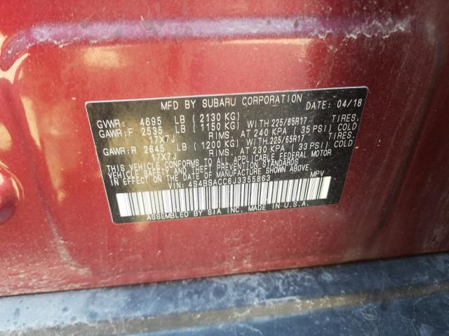 Photo 9 VIN: 4S4BSACC6J3355863 - SUBARU OUTBACK 2. 