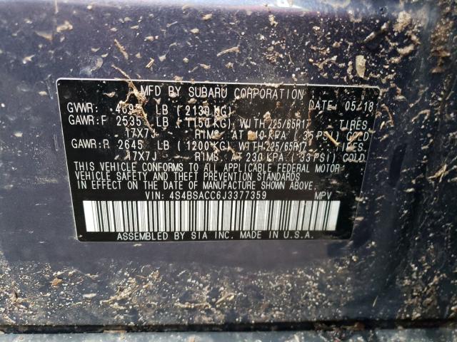 Photo 9 VIN: 4S4BSACC6J3377359 - SUBARU OUTBACK 2. 