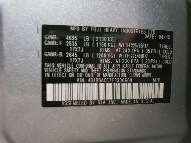 Photo 9 VIN: 4S4BSACC7F3330669 - SUBARU OUTBACK 2. 