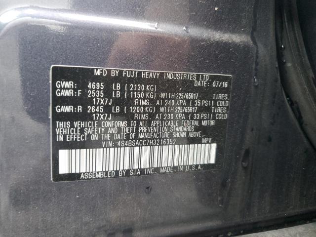 Photo 11 VIN: 4S4BSACC7H3216352 - SUBARU OUTBACK 