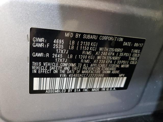 Photo 12 VIN: 4S4BSACC7J3235988 - SUBARU OUTBACK 2. 