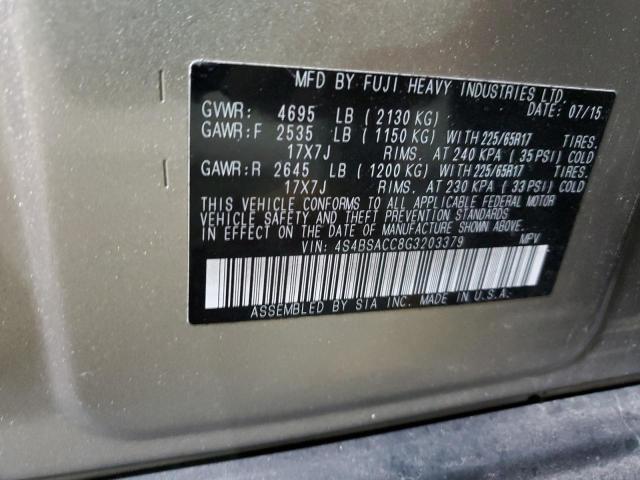 Photo 11 VIN: 4S4BSACC8G3203379 - SUBARU OUTBACK 