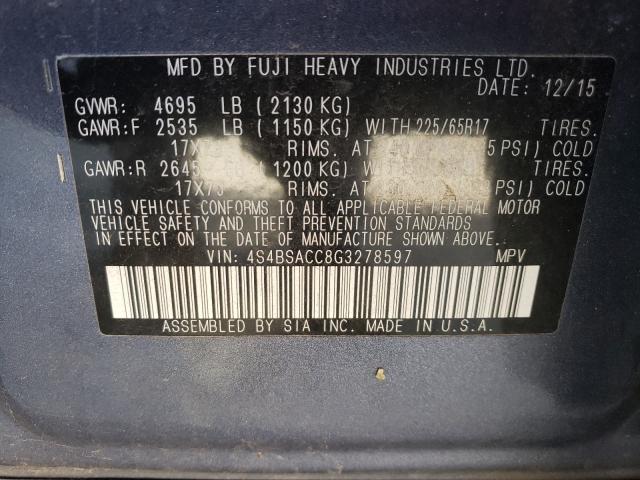 Photo 9 VIN: 4S4BSACC8G3278597 - SUBARU OUTBACK 2. 