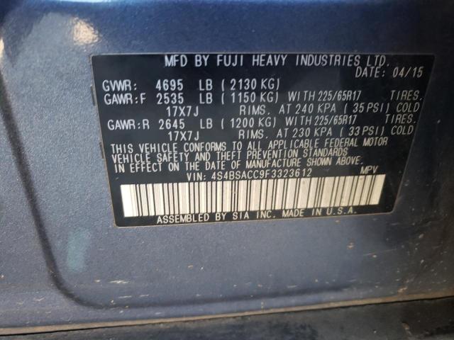 Photo 11 VIN: 4S4BSACC9F3323612 - SUBARU OUTBACK 