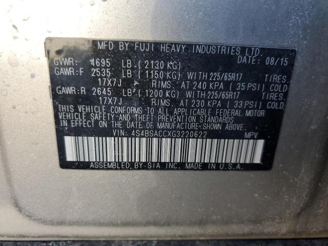 Photo 11 VIN: 4S4BSACCXG3220622 - SUBARU OUTBACK 2. 