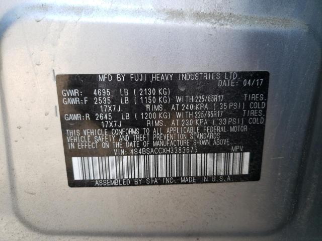 Photo 12 VIN: 4S4BSACCXH3383675 - SUBARU OUTBACK 