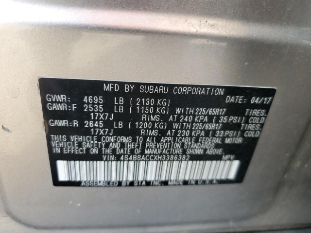 Photo 11 VIN: 4S4BSACCXH3386382 - SUBARU OUTBACK 