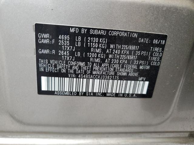 Photo 11 VIN: 4S4BSACCXJ3382175 - SUBARU OUTBACK 