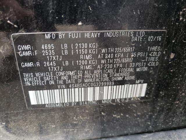 Photo 9 VIN: 4S4BSADC0G3299989 - SUBARU OUTBACK 