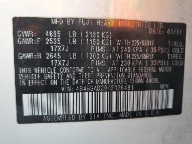 Photo 13 VIN: 4S4BSADC0H3326481 - SUBARU OUTBACK 