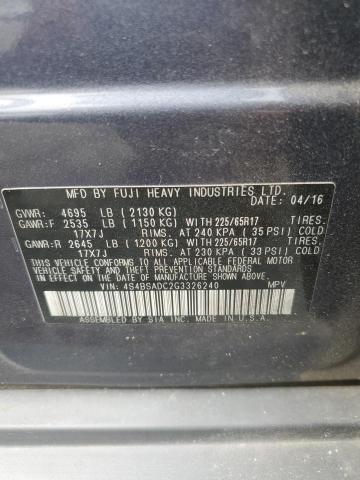 Photo 11 VIN: 4S4BSADC2G3326240 - SUBARU OUTBACK 2. 