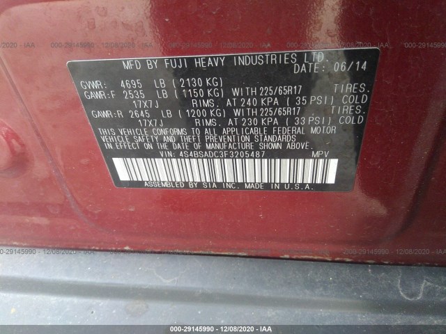 Photo 8 VIN: 4S4BSADC3F3205487 - SUBARU OUTBACK 