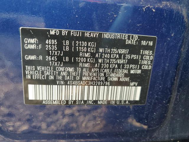 Photo 12 VIN: 4S4BSADC3H3289796 - SUBARU OUTBACK 2. 