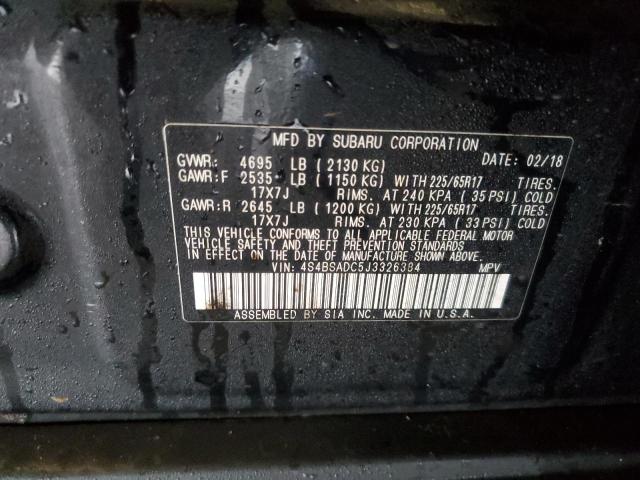 Photo 11 VIN: 4S4BSADC5J3326384 - SUBARU OUTBACK 