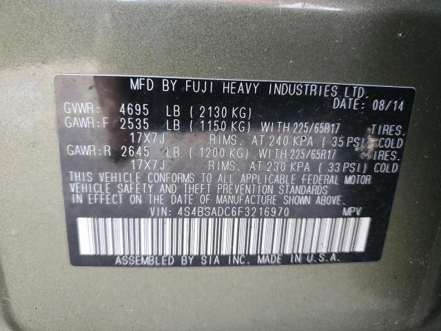 Photo 11 VIN: 4S4BSADC6F3216970 - SUBARU OUTBACK 