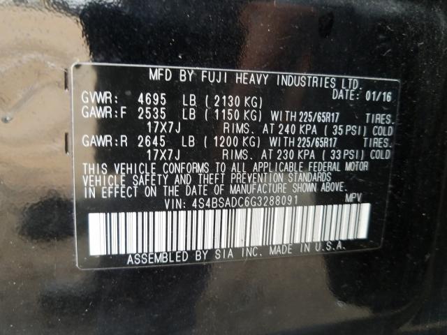 Photo 9 VIN: 4S4BSADC6G3288091 - SUBARU OUTBACK 