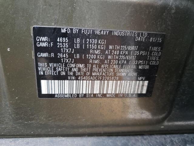 Photo 9 VIN: 4S4BSADC7F3285828 - SUBARU OUTBACK 