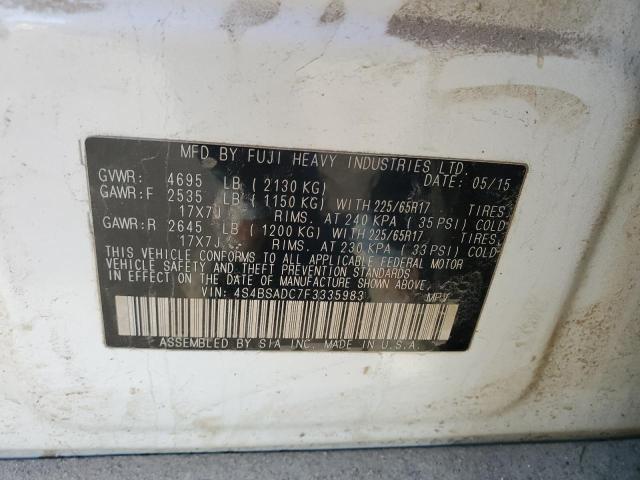 Photo 11 VIN: 4S4BSADC7F3335983 - SUBARU OUTBACK 