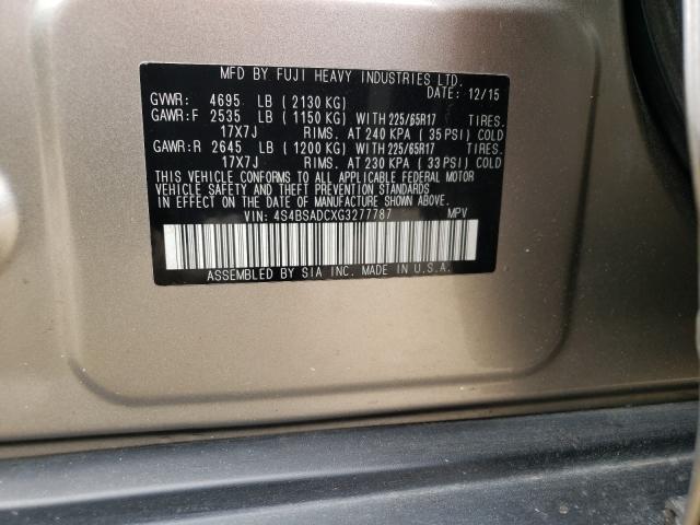 Photo 9 VIN: 4S4BSADCXG3277787 - SUBARU OUTBACK 2. 