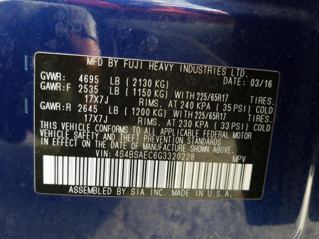 Photo 9 VIN: 4S4BSAEC6G3320228 - SUBARU OUTBACK 