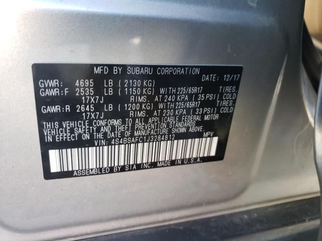 Photo 9 VIN: 4S4BSAFC1J3284812 - SUBARU OUTBACK 