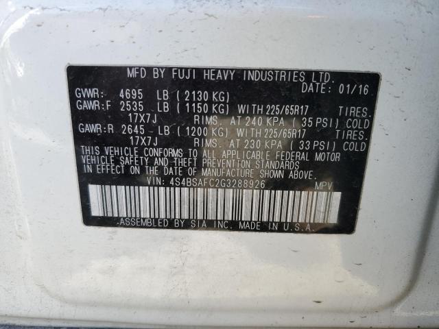 Photo 12 VIN: 4S4BSAFC2G3288926 - SUBARU OUTBACK 2. 