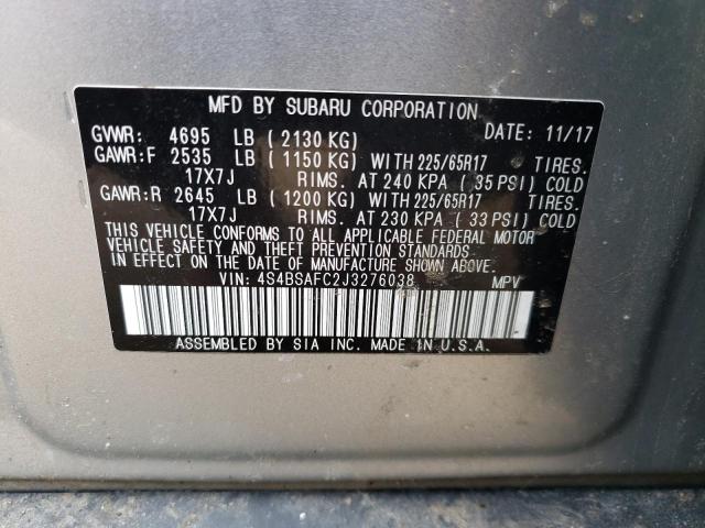 Photo 13 VIN: 4S4BSAFC2J3276038 - SUBARU OUTBACK 2. 