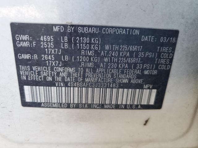 Photo 12 VIN: 4S4BSAFC3J3331483 - SUBARU OUTBACK 2. 