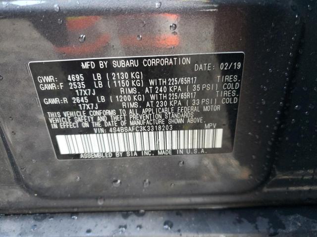 Photo 12 VIN: 4S4BSAFC3K3318203 - SUBARU OUTBACK 