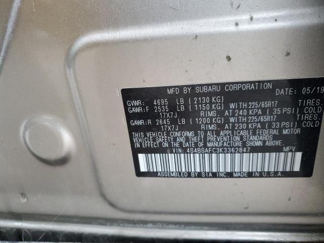 Photo 12 VIN: 4S4BSAFC3K3362847 - SUBARU OUTBACK 