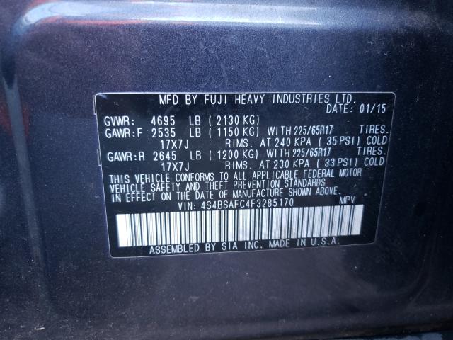 Photo 9 VIN: 4S4BSAFC4F3285170 - SUBARU OUTBACK 2. 