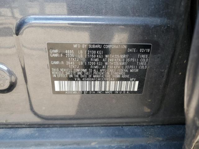 Photo 11 VIN: 4S4BSAFC4K3308344 - SUBARU OUTBACK 