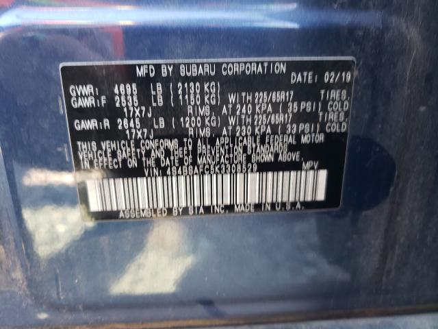 Photo 9 VIN: 4S4BSAFC5K3308529 - SUBARU OUTBACK 2. 