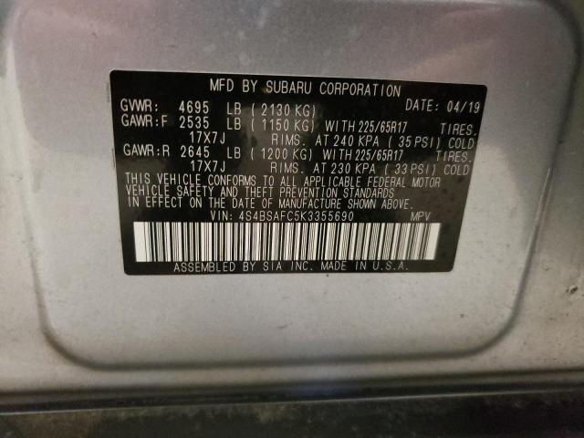 Photo 9 VIN: 4S4BSAFC5K3355690 - SUBARU OUTBACK 2. 