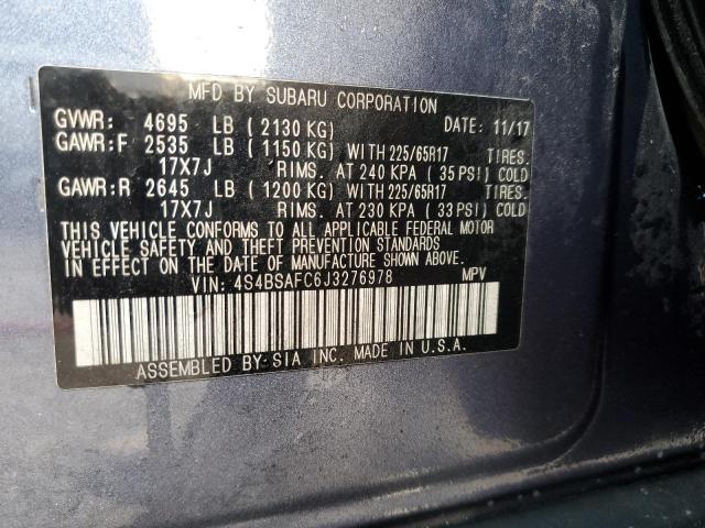 Photo 12 VIN: 4S4BSAFC6J3276978 - SUBARU OUTBACK 2. 