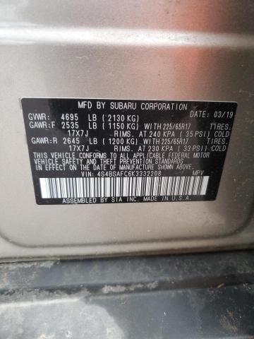 Photo 11 VIN: 4S4BSAFC6K3332208 - SUBARU OUTBACK 