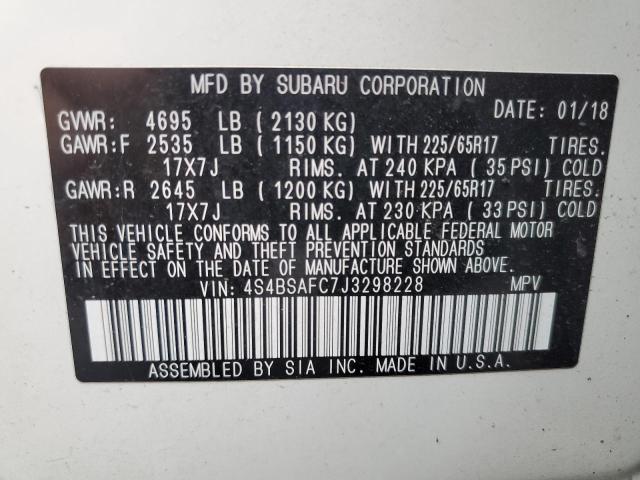 Photo 13 VIN: 4S4BSAFC7J3298228 - SUBARU OUTBACK 2. 