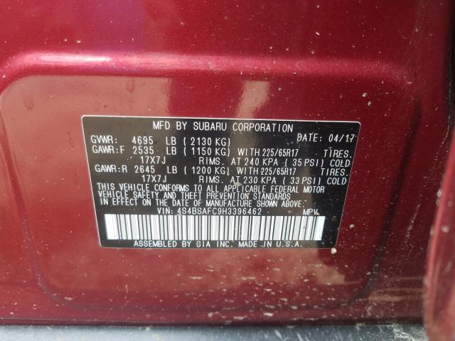 Photo 9 VIN: 4S4BSAFC9H3396462 - SUBARU OUTBACK 2. 