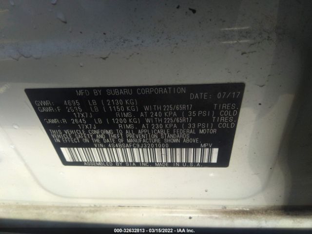 Photo 8 VIN: 4S4BSAFC9J3201000 - SUBARU OUTBACK 