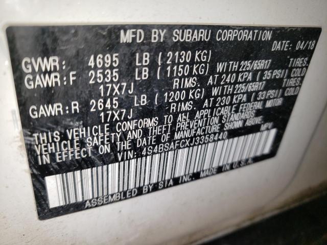 Photo 12 VIN: 4S4BSAFCXJ3358440 - SUBARU OUTBACK 2. 