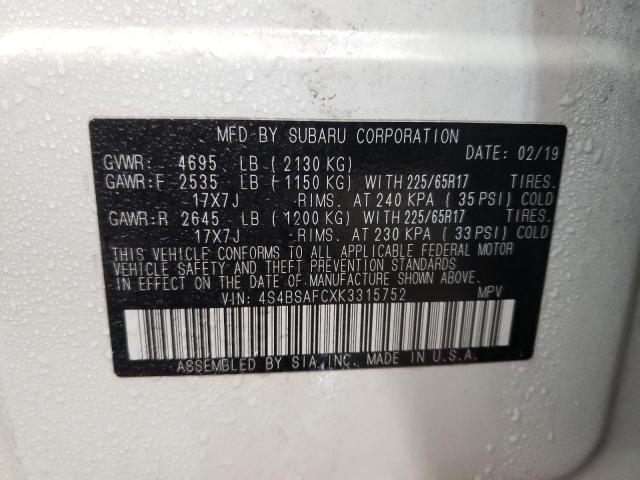 Photo 12 VIN: 4S4BSAFCXK3315752 - SUBARU OUTBACK 2. 