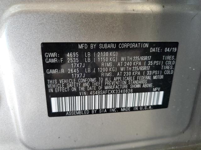 Photo 12 VIN: 4S4BSAFCXK3340828 - SUBARU OUTBACK 2. 