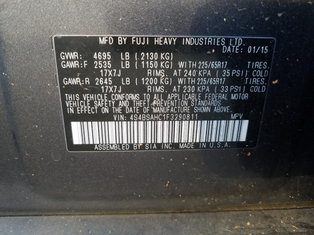 Photo 9 VIN: 4S4BSAHC1F3290811 - SUBARU OUTBACK 