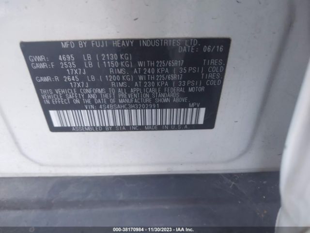 Photo 8 VIN: 4S4BSAHC3H3202991 - SUBARU OUTBACK 