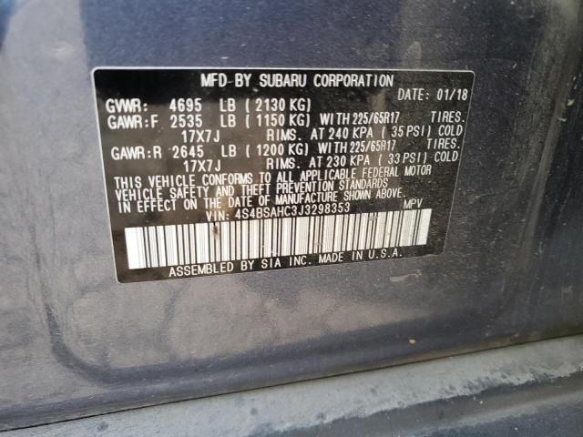 Photo 11 VIN: 4S4BSAHC3J3298353 - SUBARU OUTBACK 