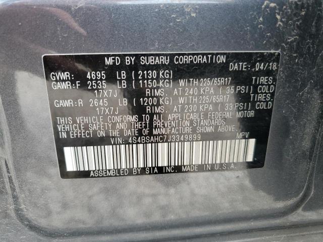 Photo 12 VIN: 4S4BSAHC7J3349899 - SUBARU OUTBACK 