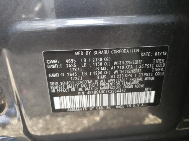 Photo 9 VIN: 4S4BSAHC7K3294467 - SUBARU OUTBACK 2. 