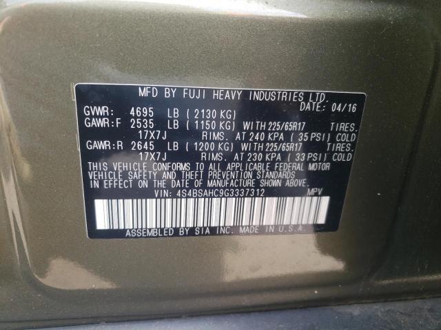 Photo 12 VIN: 4S4BSAHC9G3337312 - SUBARU OUTBACK 2. 