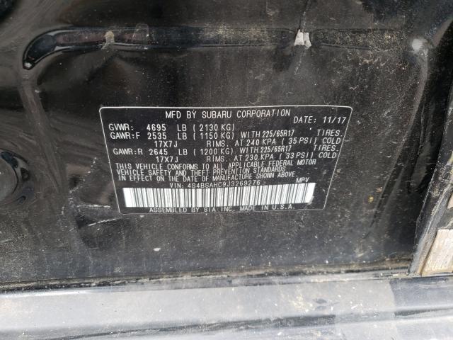 Photo 9 VIN: 4S4BSAHC9J3269276 - SUBARU OUTBACK 2. 